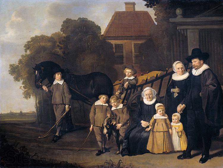 Jacob van Loo The Meebeeck Cruywagen family near the gate of their country home on the Uitweg near Amsterdam.